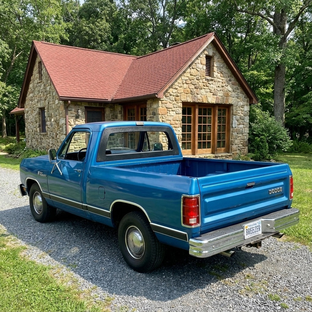 Breezer window with ABS frame on a 1974-1993 Dodge Ramcharger pickup truck
