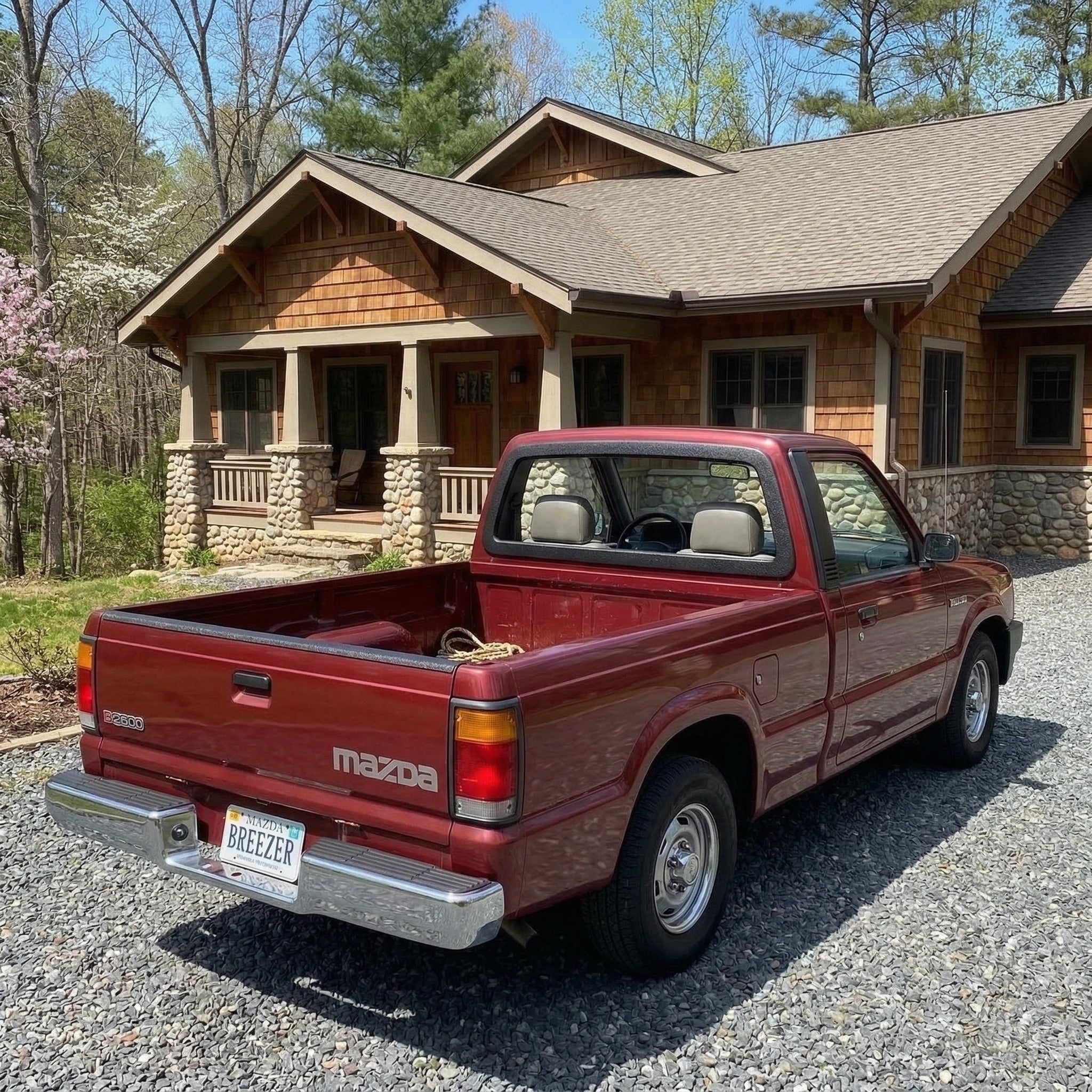 Breezer window with ABS frame on a 1983-1997 Mazda B-Series Reg Cab pickup truck