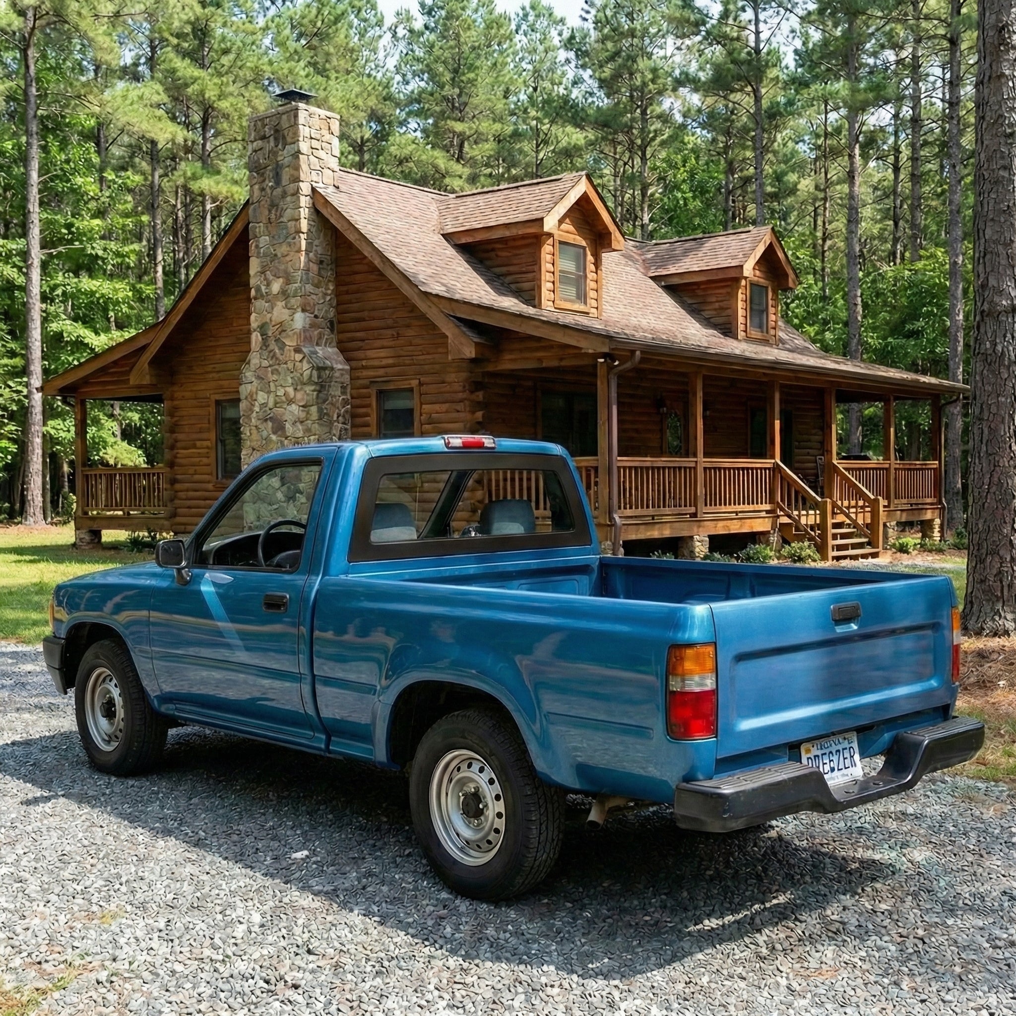 Breezer window with ABS frame on a 1984-1995 Toyota Reg Cab pickup truck