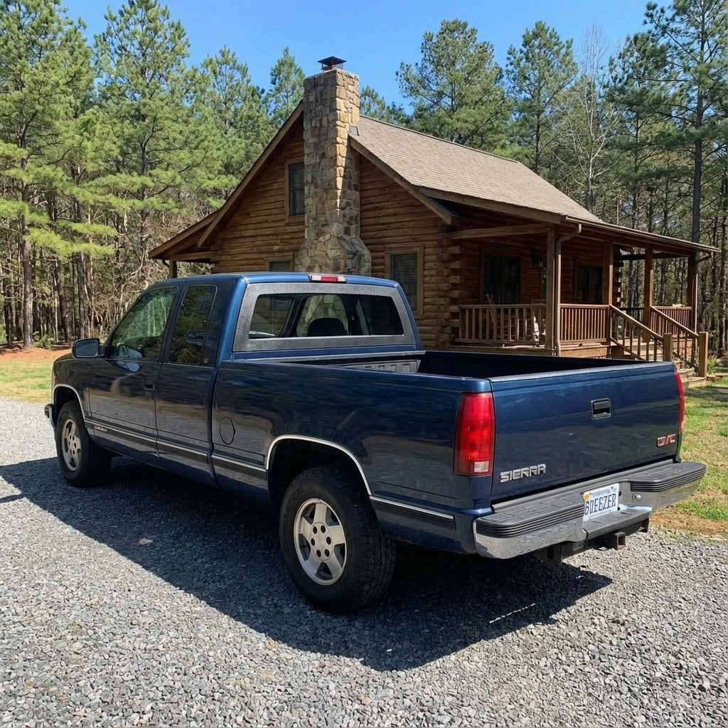 Breezer window with ABS frame on a 1988-1998 GMC Sierra pickup truck