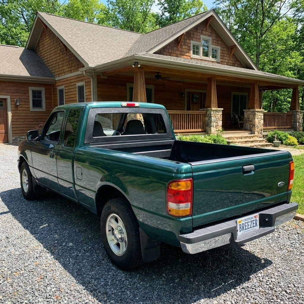 Breezer window with ABS frame on a 1994-2012 Ford Ranger Ext Cab pickup truck