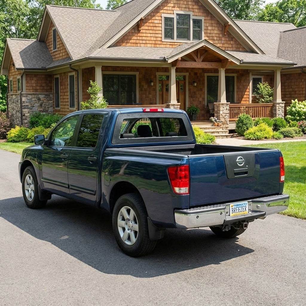 Breezer window with ABS frame on a 2004-2015 Nissan Titan pickup truck