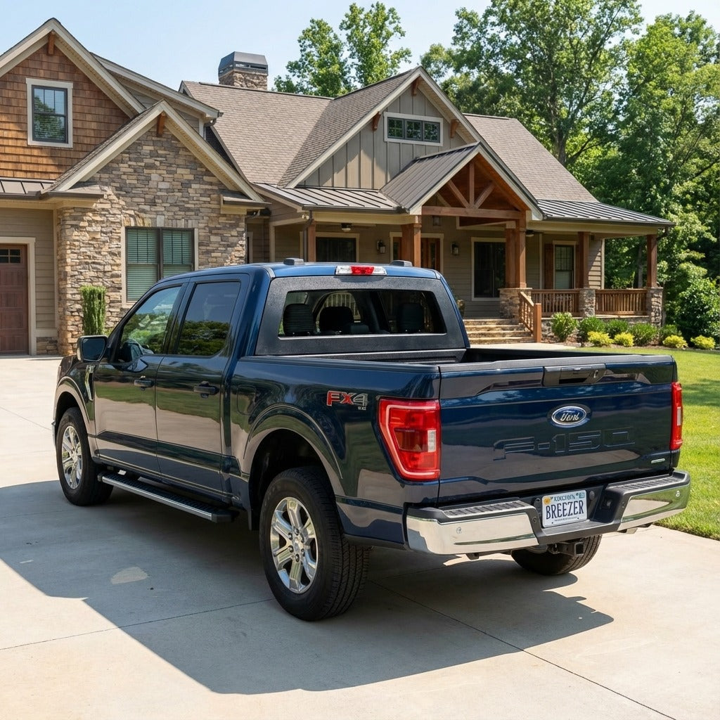 Breezer window with ABS frame on a 2015+ Ford F-150 pickup truck