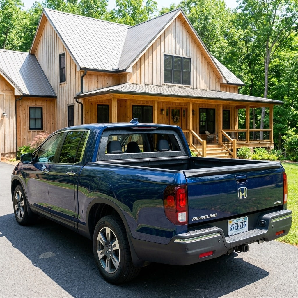 Breezer window with ABS frame on a 2016+ Honda Ridgeline pickup truck