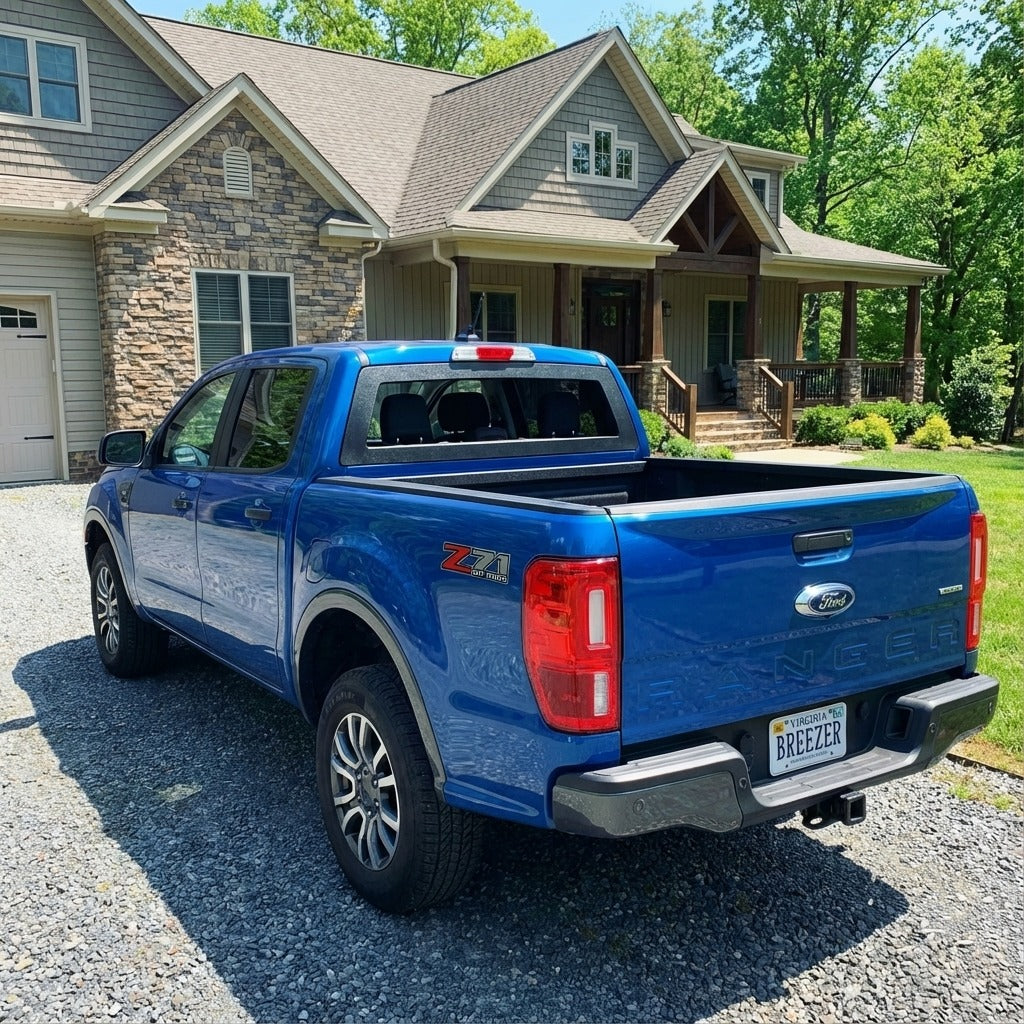 Breezer window with ABS frame on a 2019+ Ford Ranger pickup truck