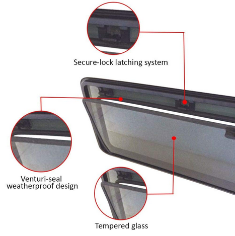 Removable Rear Side Windows (2 units) for 2018+ Jeep JL Wrangler